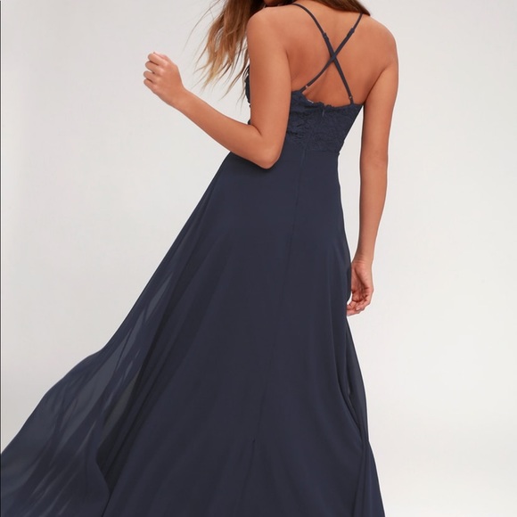 LULUS NAVY BLUE MAXI DRESSπ - Picture 4 of 4